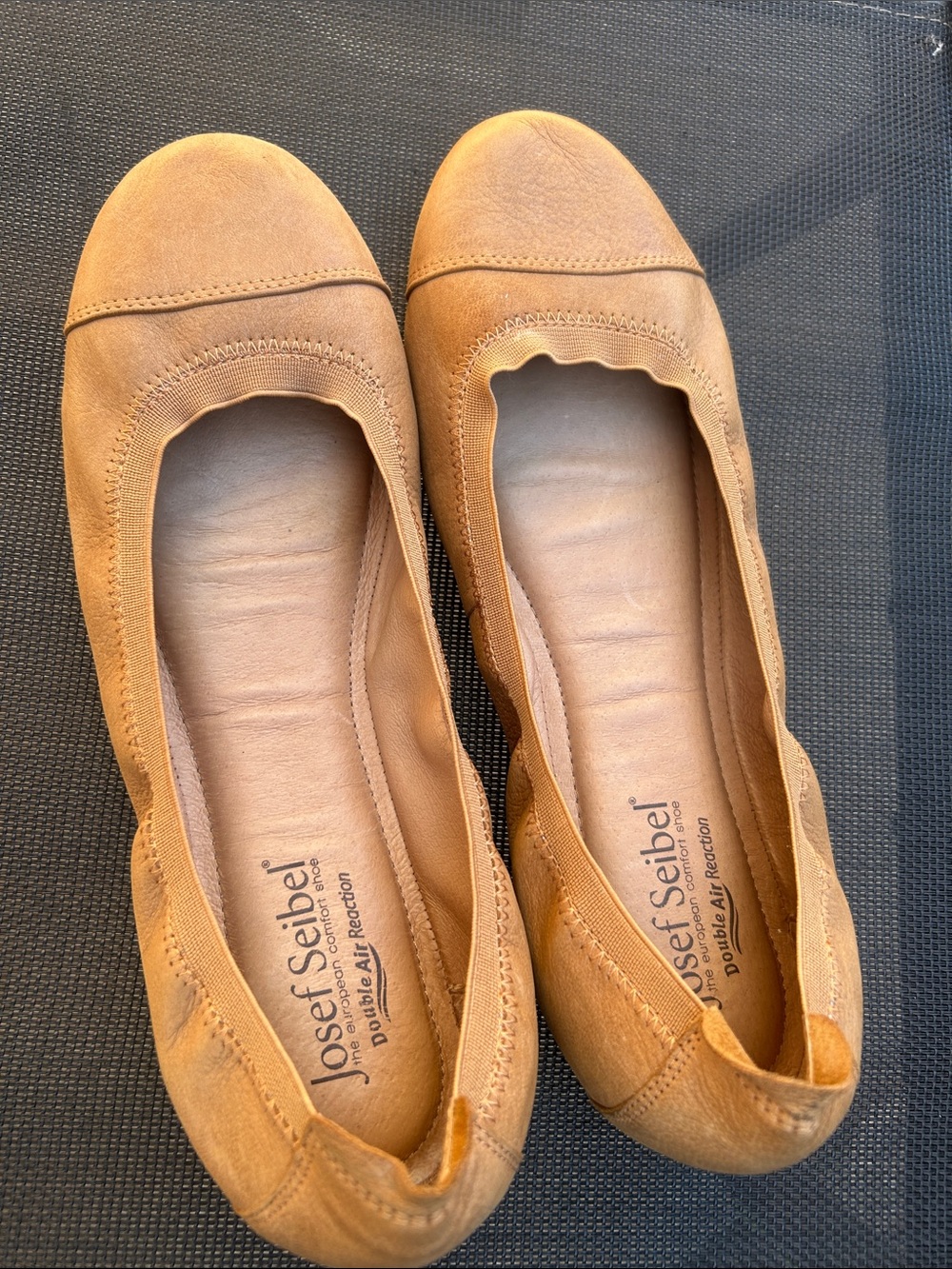 Josef Seibel Tan Suede Slip-On Ballet Flats
